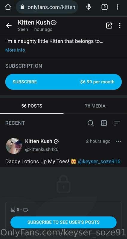 New stuff on her page only! @kittenkush420