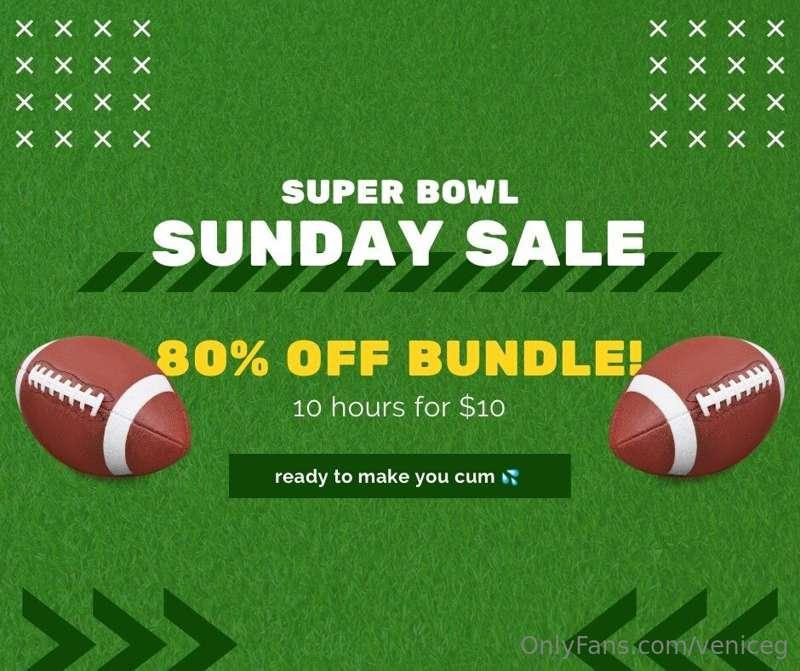 Super Bowl sale 🏈 10 hours for $10! 
ASS 🍑 
PUSSY 🐱 
CUM 💦 
..