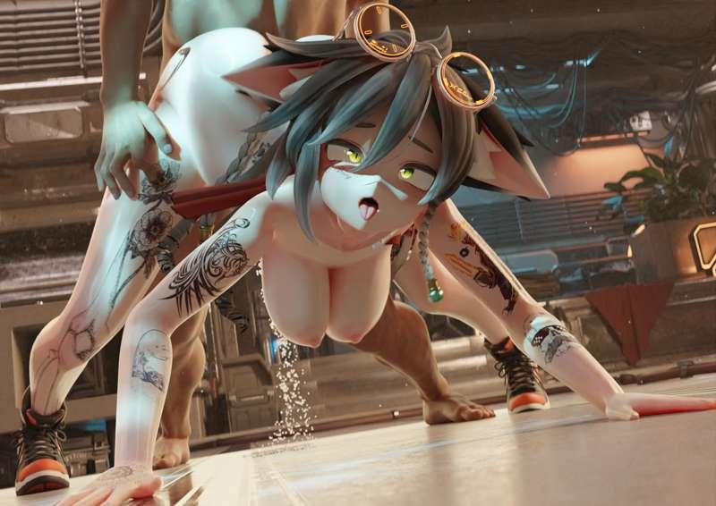 Aznyan teasing you with her ass.Animation Part2!