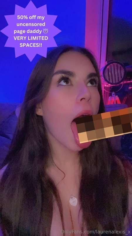there's 50% 𝙊𝙁𝙁 𝙊𝙉 𝙈𝙔 𝙂𝙊𝙇𝘿 𝙋𝘼𝙂𝙀 𝙍𝙄𝙂𝙃𝙏 𝙉𝙊𝙒!!! 😍💦😈
@laurenalex..