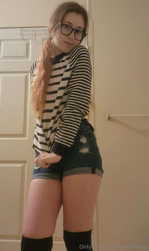 Stripping and showing my cute little pussy up close and pers..
