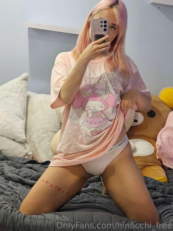 Got this My Melody shirt and CK panties to match them hehe 🩷..