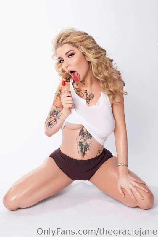 Sucking on this lollipop nice and slow… imagine it’s you ins..