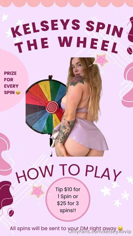 **KELSEYS LIVE SPIN THE WHEEL** 💝 

***PRIZE WITH EVERY SPIN..