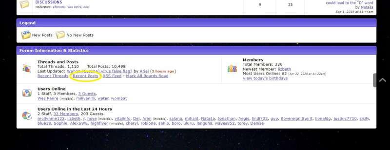For New Members to the Forum: Recent Posts!