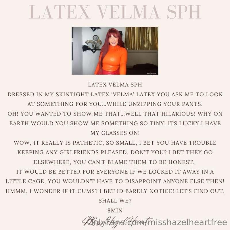 **LATEX VELMA SPH** Dressed in my skintight latex ‘Velma’ la..