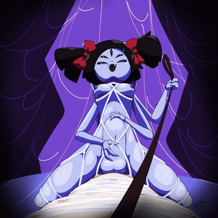 [NSFW] Muffet Cowgirl Shibari