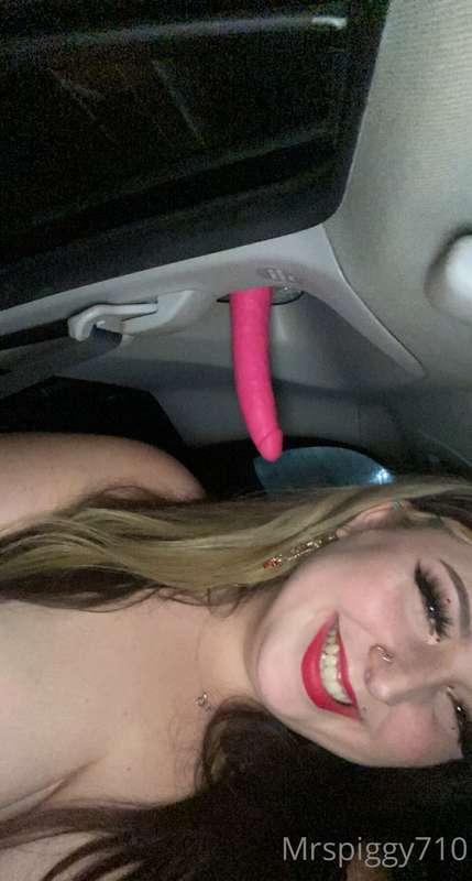 My friend had a suction cup dildo attached to her window in ..