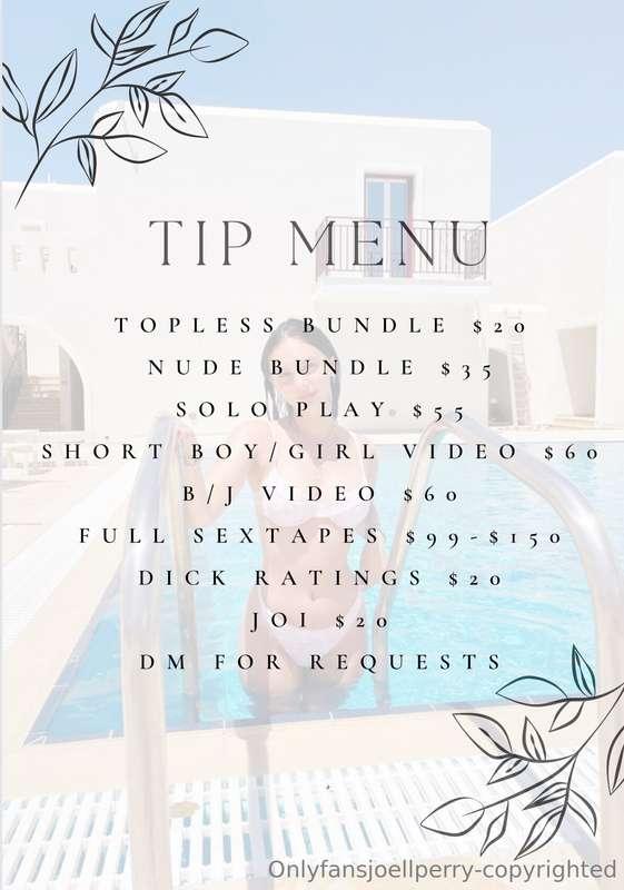 Don’t forget my tip menu❤️