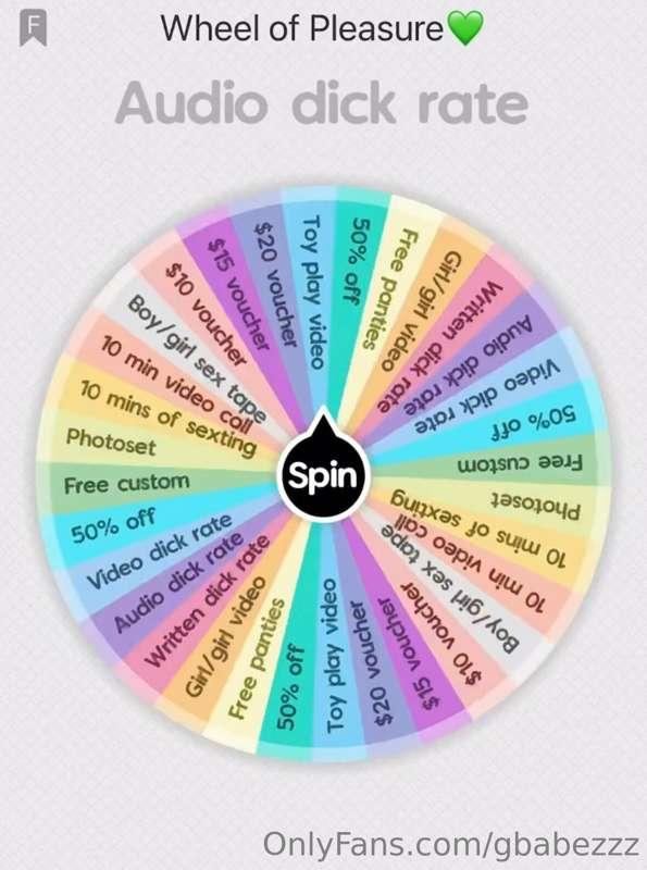 SPIN THE WHEEL OF PLEASURE! 😈🎡  Tip $10 for 1 Spin or $15 fo..