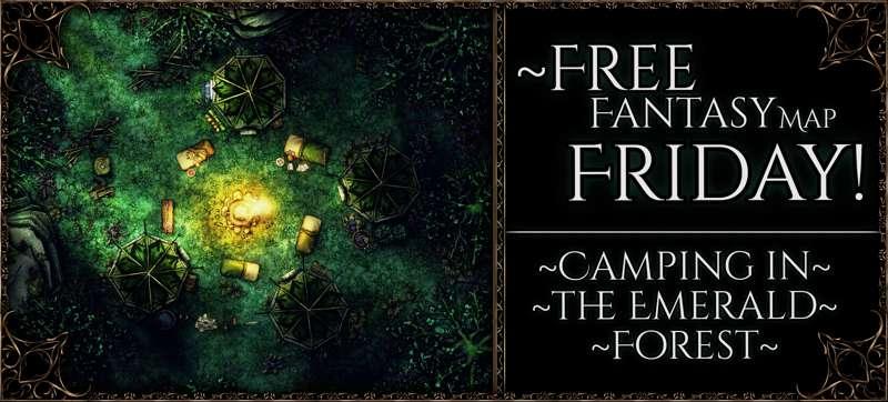 {Free Fantasy Map Friday: Camping in the Emerald Forest} 50x50