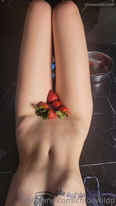 I want you to eat what's under the strawberries 😇