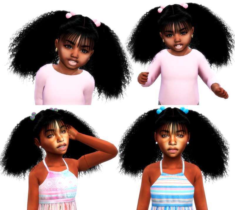 Kids Ebony Curly ponys 