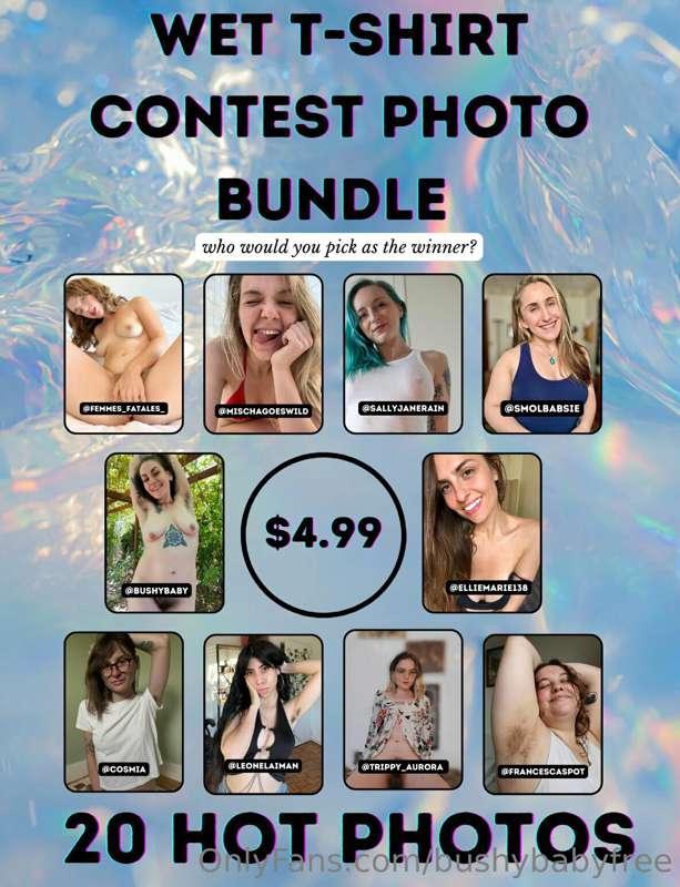 💦 ***WET T-SHIRT CONTEST***
**who’s got ur vote to win?!**
s..