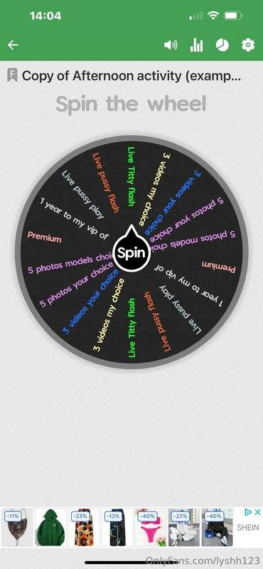 Are you ready to play with me?  Tip $15 and spin the wheel w..