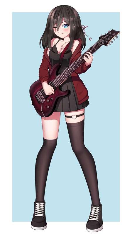 Lizzy playing guitar