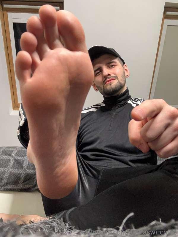My perfect sweaty soles need your weak pathetic tongue 😈