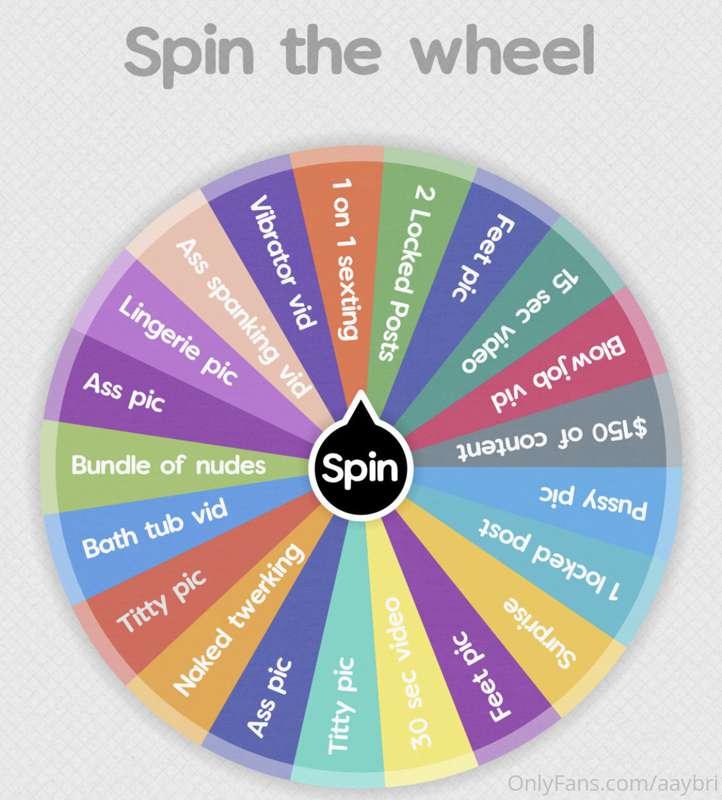 COME PLAY WITH ME 😝💦 
Content worth $10-150!
1 SPIN: $10
2 S..