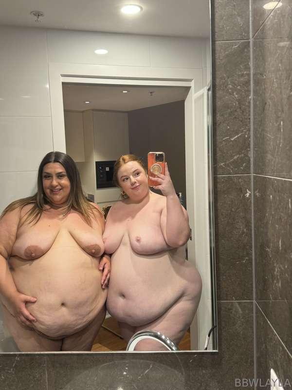 Just Chubby Belly Redhead and I showing off our sexy fat bod..