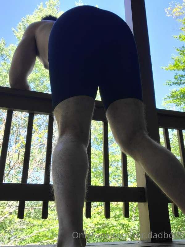 Just a man enjoying nature in his underwear, too bad there's..