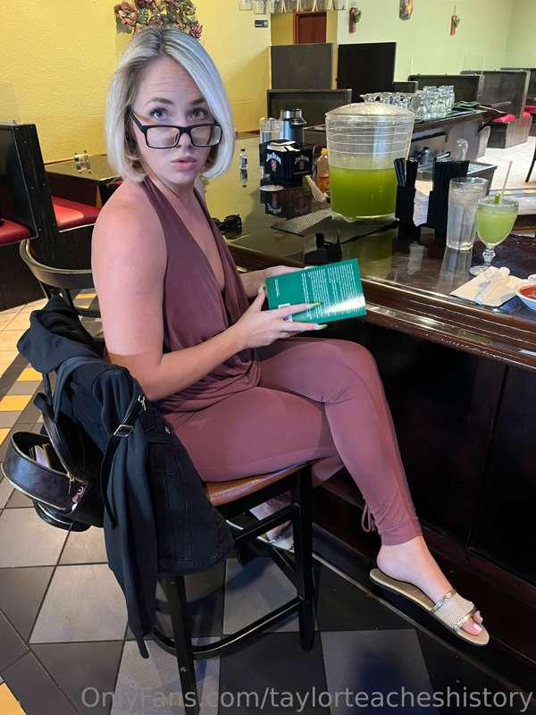 Caught red-handed reading at the bar again! 😆Pouring over th..