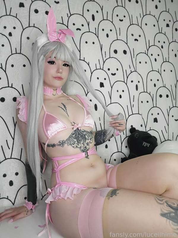 Double cheecked up
1 like = 1 spank 
Don't miss the video I got in this outfit on my page! 

#fyp #egirl #cosplay #bunnygirl #babyface #alt #thicc #bigass #tattoos #kawaii #thighs