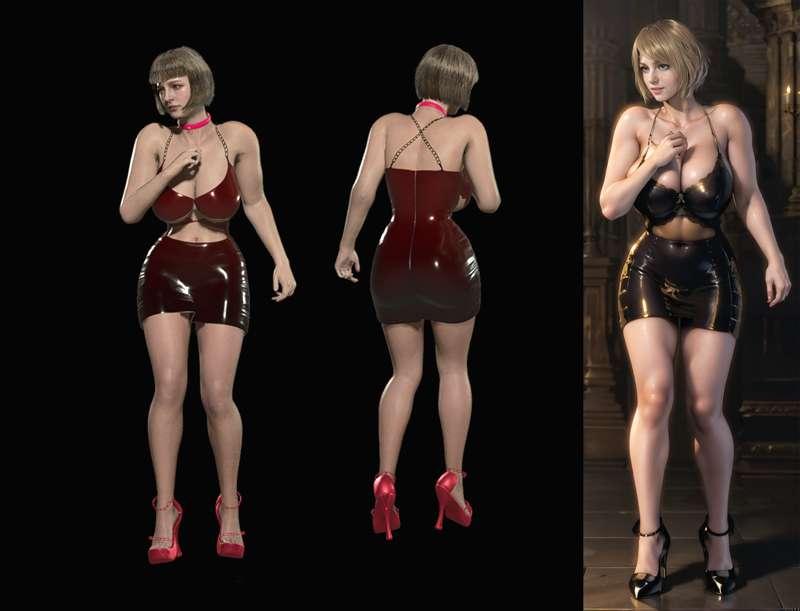 Ashley with Vanity Dress and bobcut hair