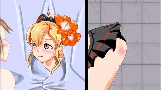 Vira's lower body is having sex behind the curtain