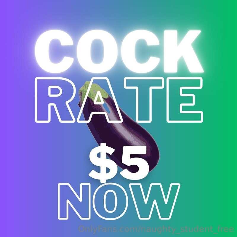 ## COCKRATE FOR $5😈😈😈 Tip under this post and send me a COCK..