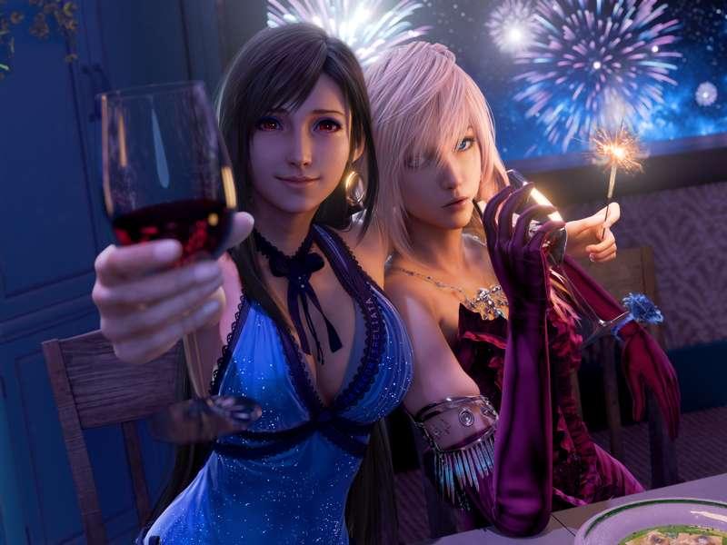 New Years Eve - Tifa and Lightning - 4K