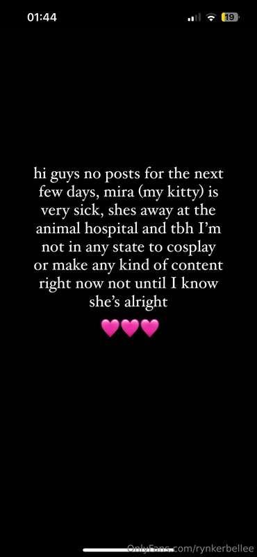 pls respect I won’t be replying to messages or posting at th..