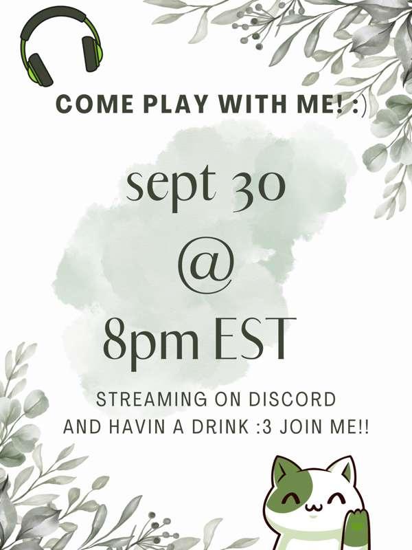Come Play With Me Tomorrow!! (Streaming “Stray” on Discord at 8pm EST!) 🥰🥳