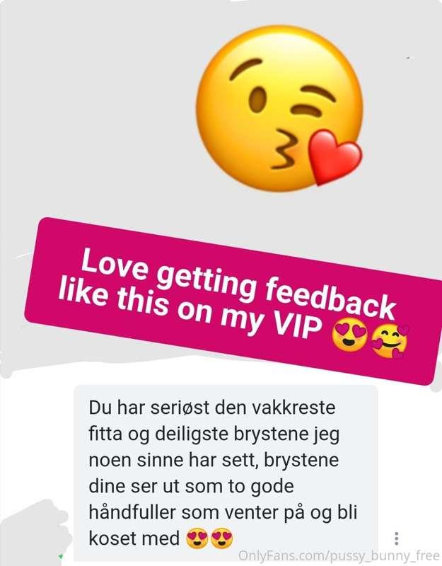 Swipe for tilbakemeldinger på VIP-siden min 😍
Elsker å høre ..