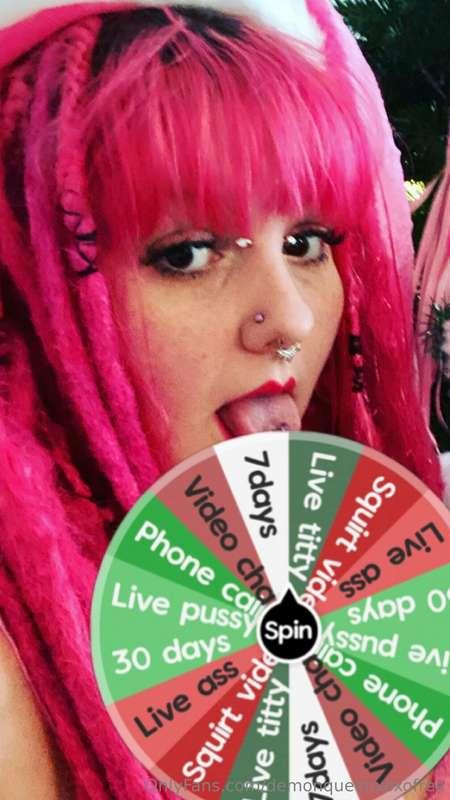 Spin the wheel for $5 tip here or my dm for ur shot to win a..