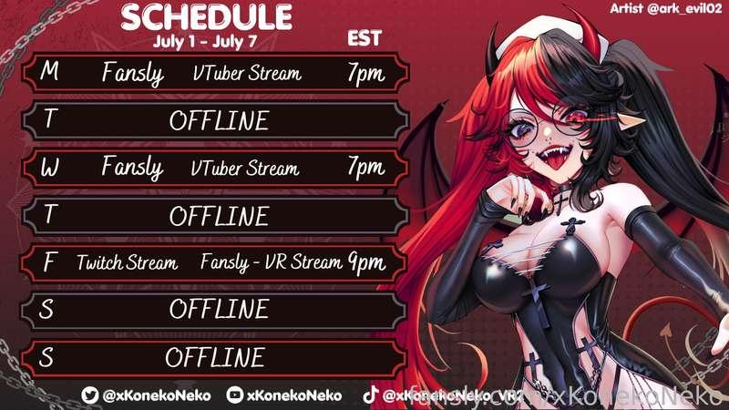 This weeks stream schedule :3 


#vrchat #vrc #vtuber #lewdtuber #anime #succubus 