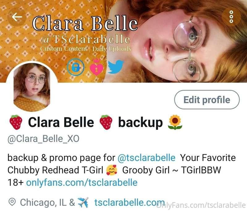Make sure to follow my backup/promo twitter @Clara_Belle_XO ..