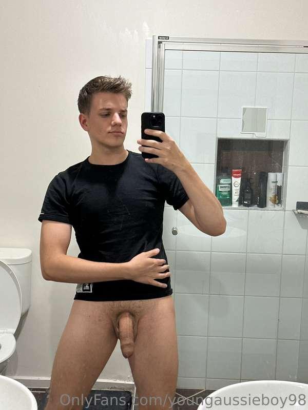 Mid taking clothes off for shower