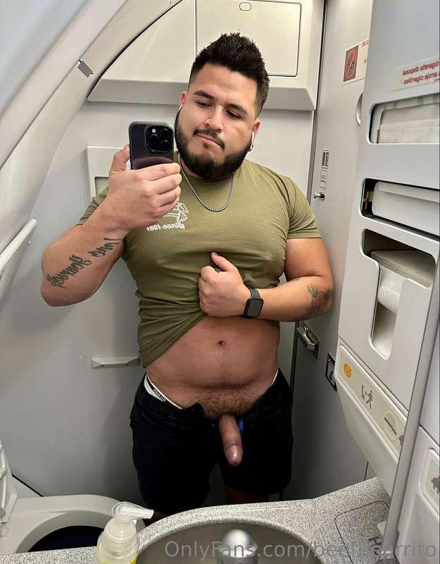 Hello from the sky. A cock pic near the cockpit.