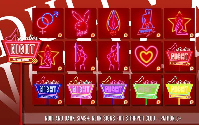 TS4 - More Neon Signs for a Stripper Club - 5+