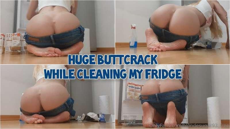 Fridge Cleaning Tease: The Buttcrack ExposeToday is the day ..
