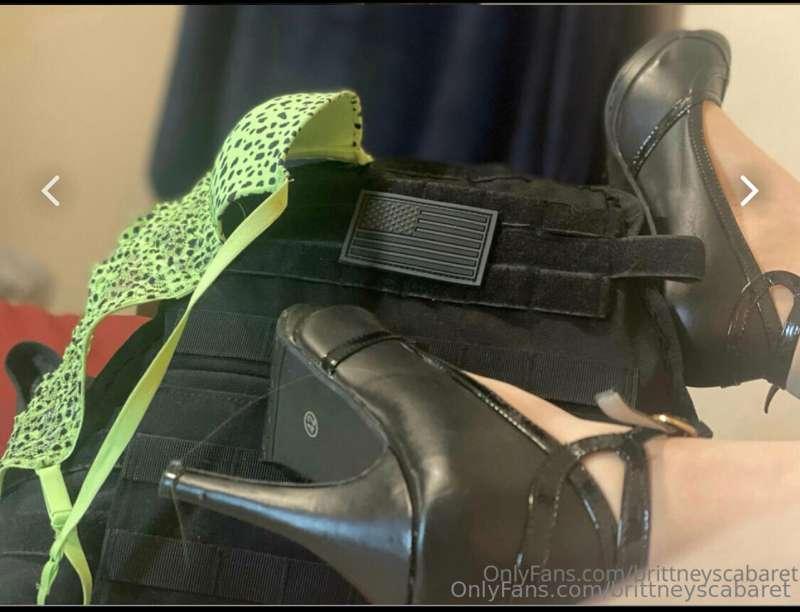 Always keeping my heels, bras and body armor close by for th..