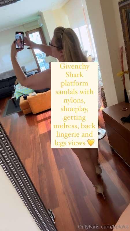 Givenchy Shark platform sandals with nylons, shoeplay, getti..