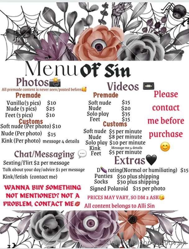 Don’t forget I have a menu🥰 it’s not complete because I coul..