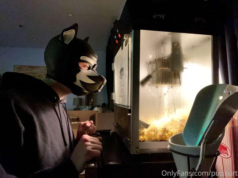 Pup got a popcorn treat machine.