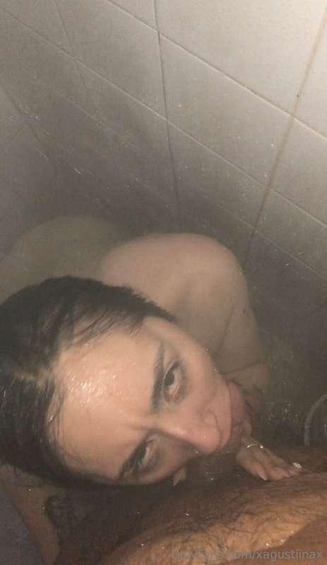 My friend's boyfriend made me suck her in the shower, if the..