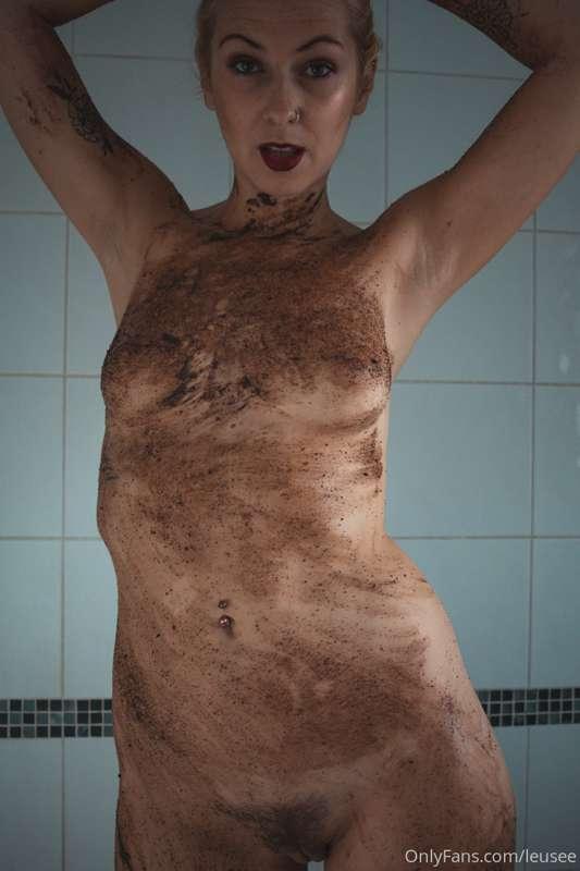 Good old coffee scrub. I'm gonna need someone to do my back ..