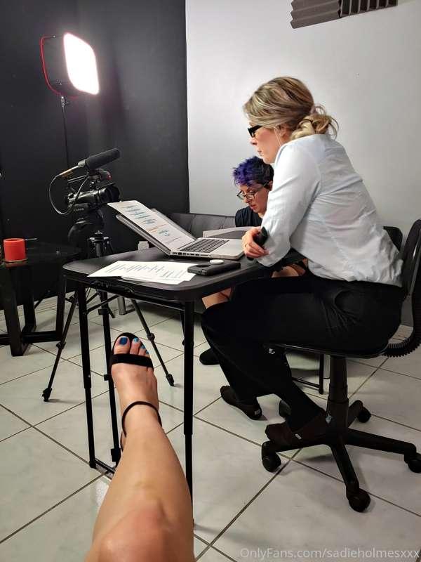 Hot #feet on set with my favorite girl, Nikki Brooks