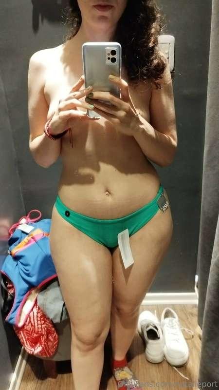 Trying on my swimsuit. Don't spy on me!!