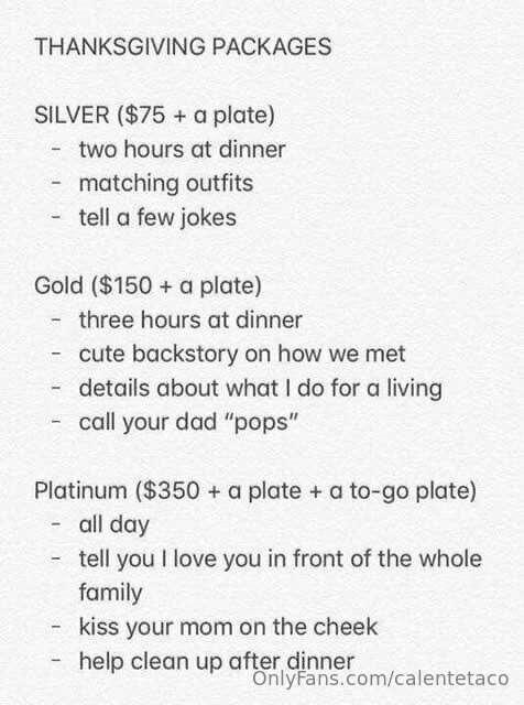 Thanksgiving is coming up hehe let me know if you need a dat..