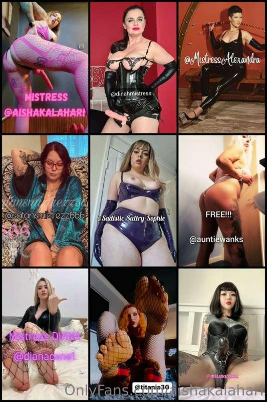 😈 SUB TO THE TOP DOMMES OF ONLYFANS & BE READY TO SERVE THEM..